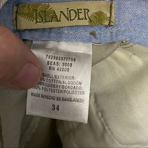 Islander palm tree khaki shorts sz 34 - Picture 5 of 5
